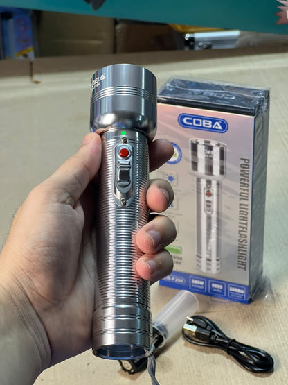 COBA Powerful LED Flashlight CB-F260 - 9800mAh, Type-C Rechargeable, 3000m Range