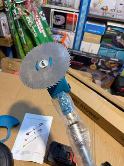 Rechargeable Grass Cutting Machine with 2 Batteries – Portable Lawn Trimmer