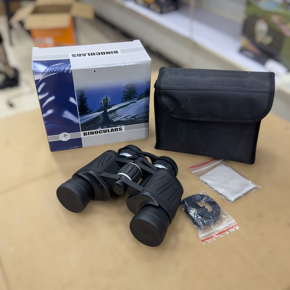 High Quality Binoculars - Black Rubber Body with Carry Pouch, Neck Strap & Cleaning Cloth