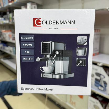 Goldenmann Espresso Coffee Maker - 1350W, 20 BAR, 1.0L (E-CM502T / E-CM508T)