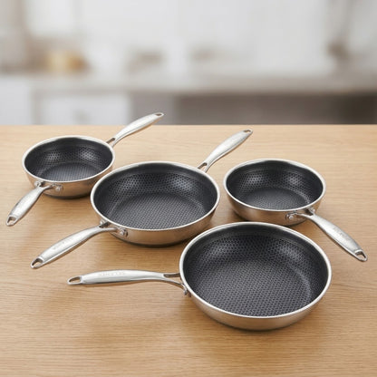 Premium Honeycomb Non-Stick Stainless Steel Frying Pan - 24cm, 26cm, 28cm, 30cm
