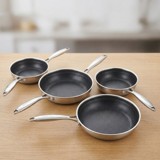Premium Honeycomb Non-Stick Stainless Steel Frying Pan - 24cm, 26cm, 28cm, 30cm