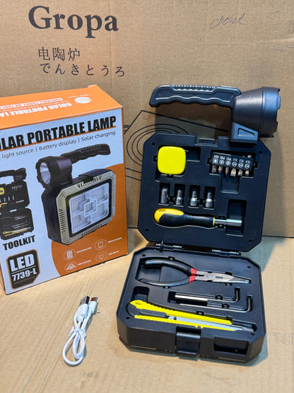 Solar Portable Lamp LED 7739-L + Toolkit | Outdoor & Emergency Lighting