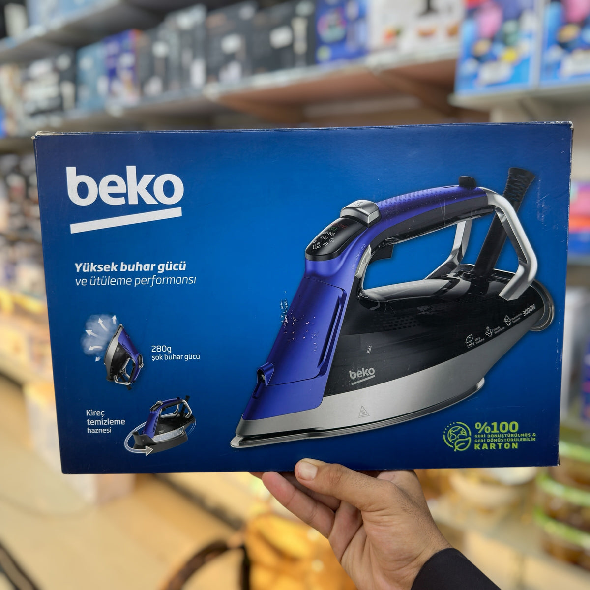 Beko High Power Steam Iron - 260g Steam Boost, Ceramic Soleplate