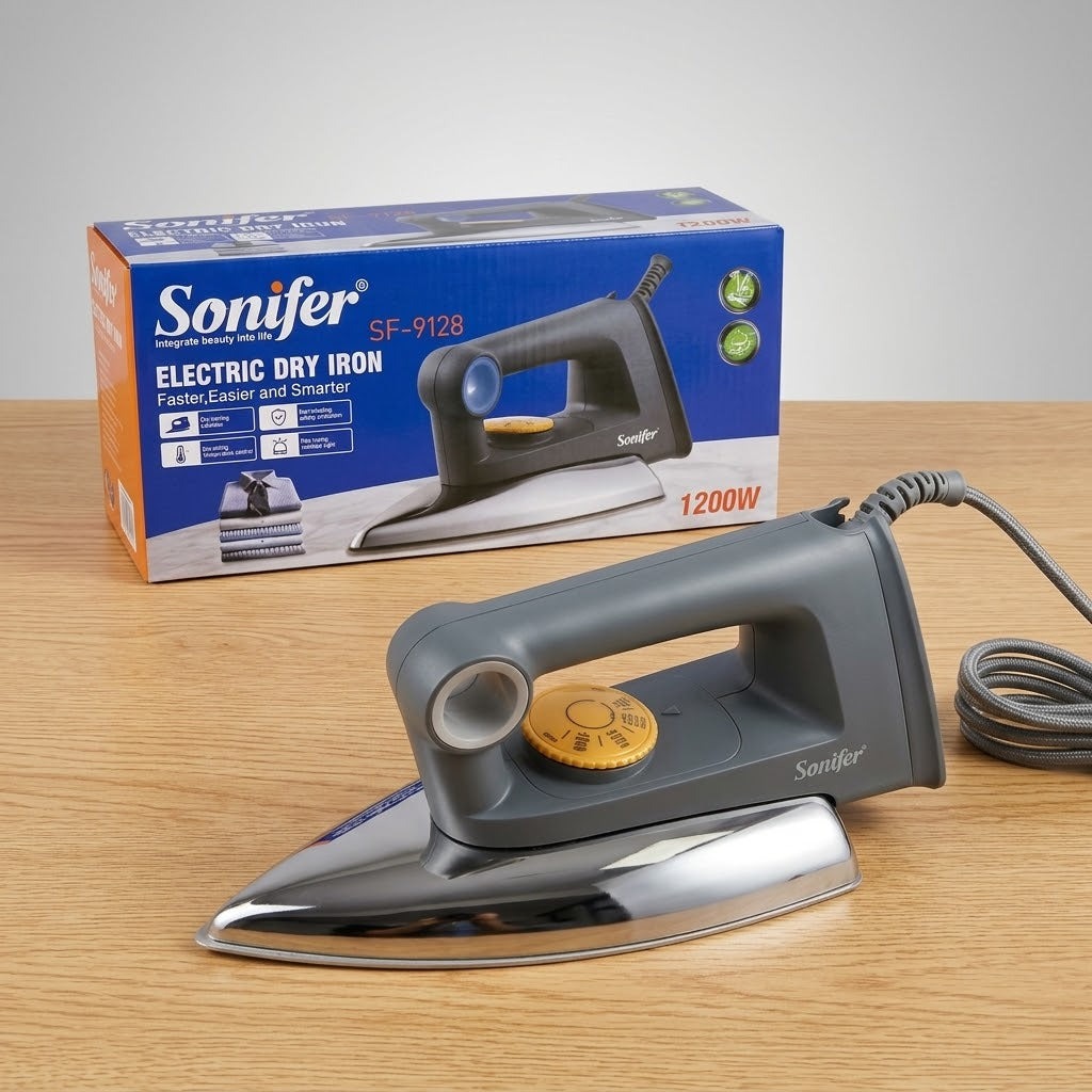 Sonifer Electric Dry Iron SF-9128 - 1200W, Adjustable Temperature Control