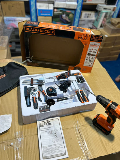 Black+Decker 68pcs Drill Set LDX120 – Cordless Power Tool Kit