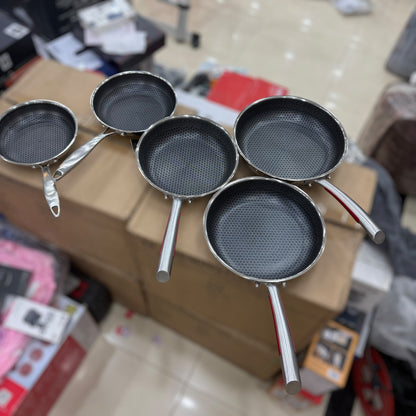 Honeycomb Non-Stick Stainless Steel Frying Pan - 22cm, 24cm, 26cm, 28cm, 30cm