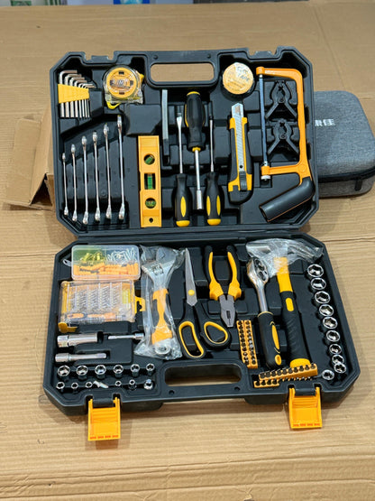Complete Household Tool Kit Set - Socket, Wrench, Screwdriver &amp; Hardware Tool Box