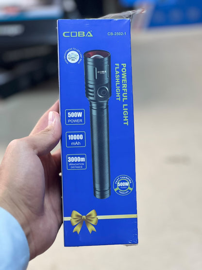 COBA Powerful LED Flashlight CB-2502-1 - 10000mAh, Type-C Rechargeable, 3000m Range