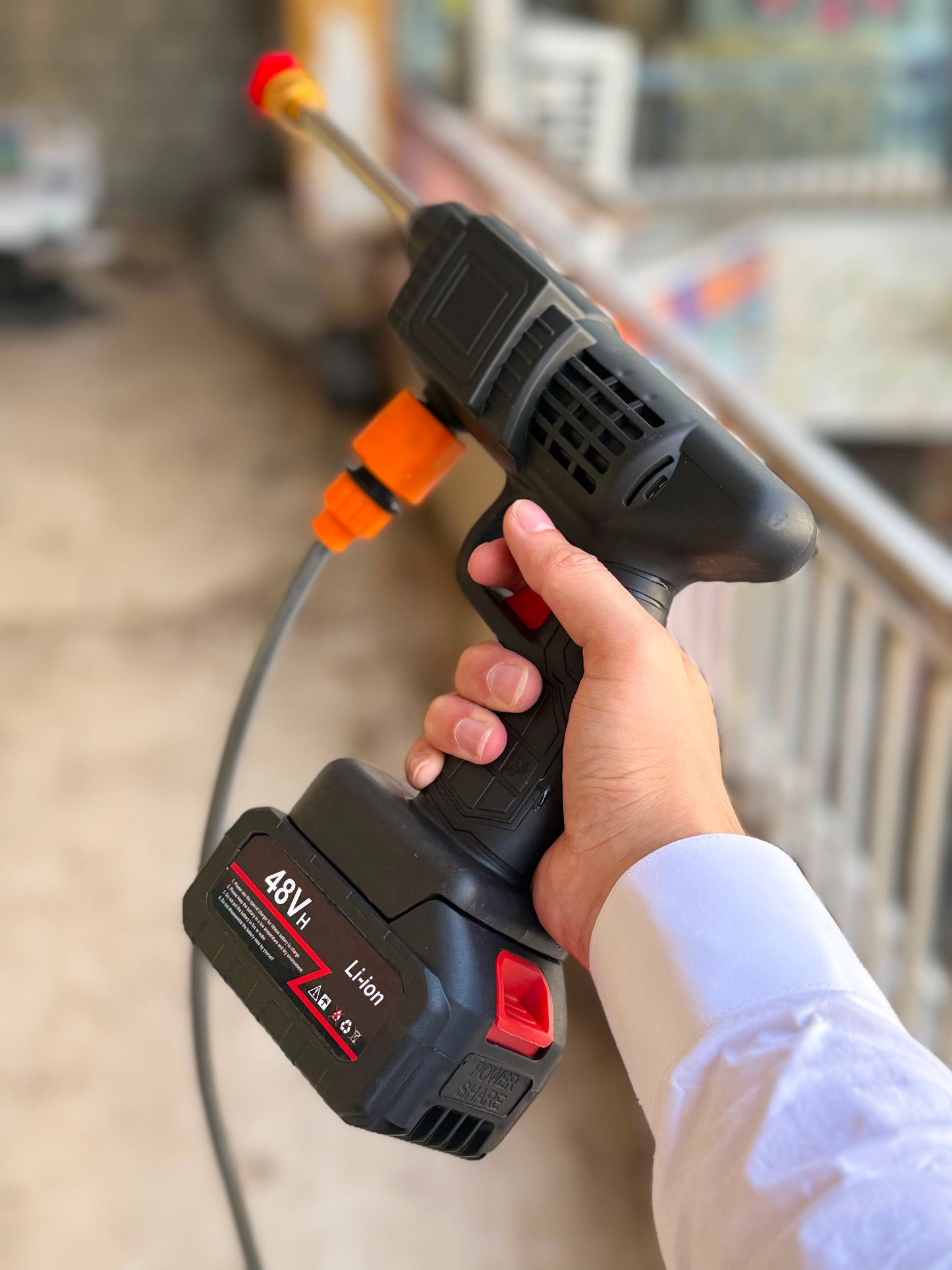 48Vf Cordless High-Pressure Washer Kit – Portable Electric Spray Gun