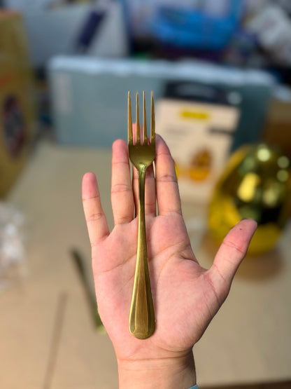 FALARI 24pcs Gold Stainless Steel Tableware Set