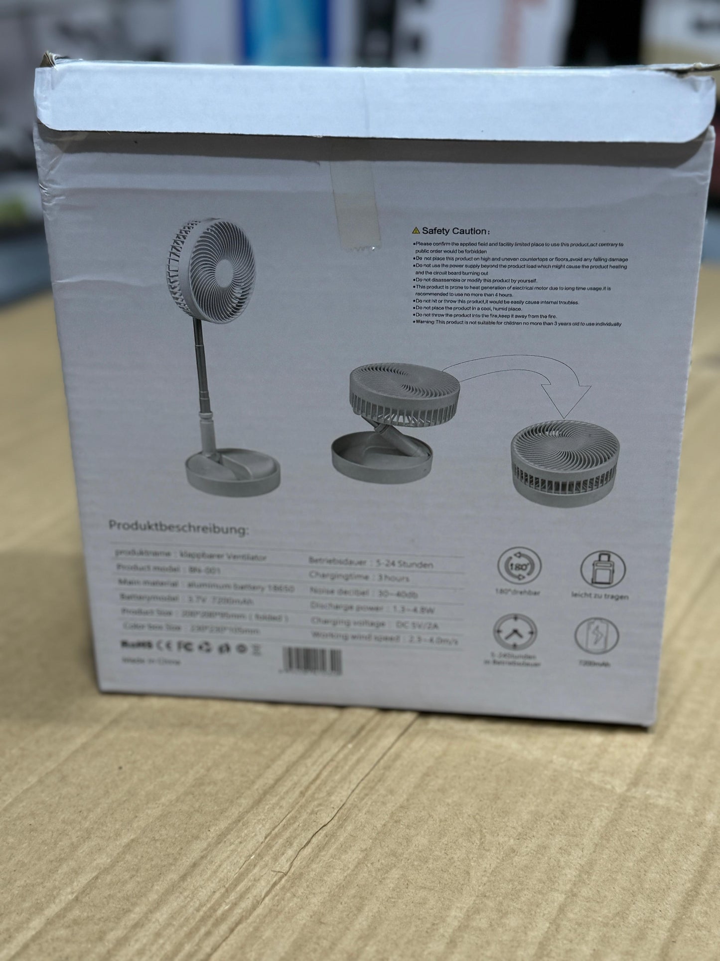 Rechargeable folding fan