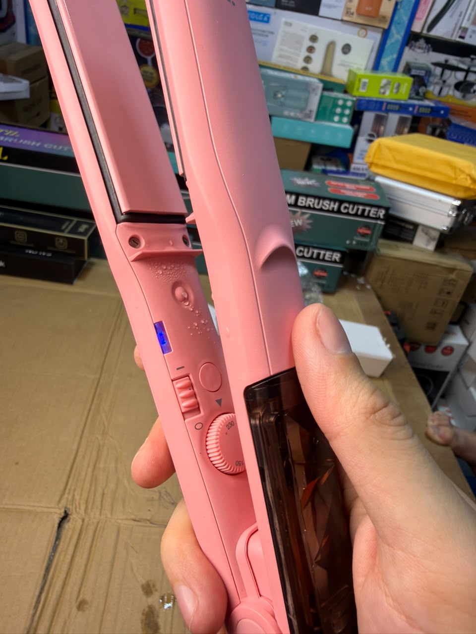 Yueli Steam Hair Straightener - Wide Plate Flat Iron with Adjustable Temperature