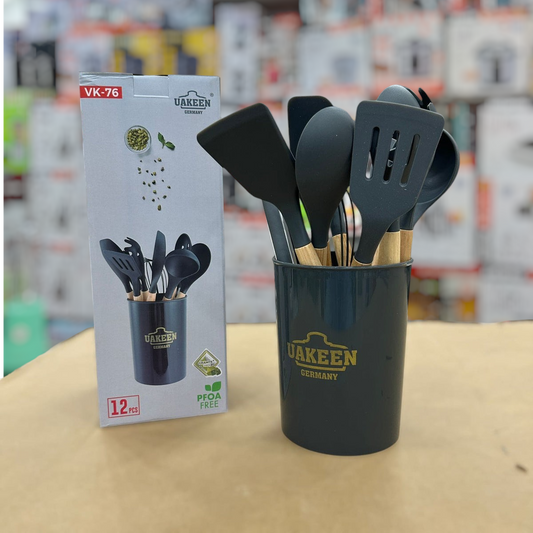 Uakeen 12pcs Silicone Kitchen Spoon Set VK-76