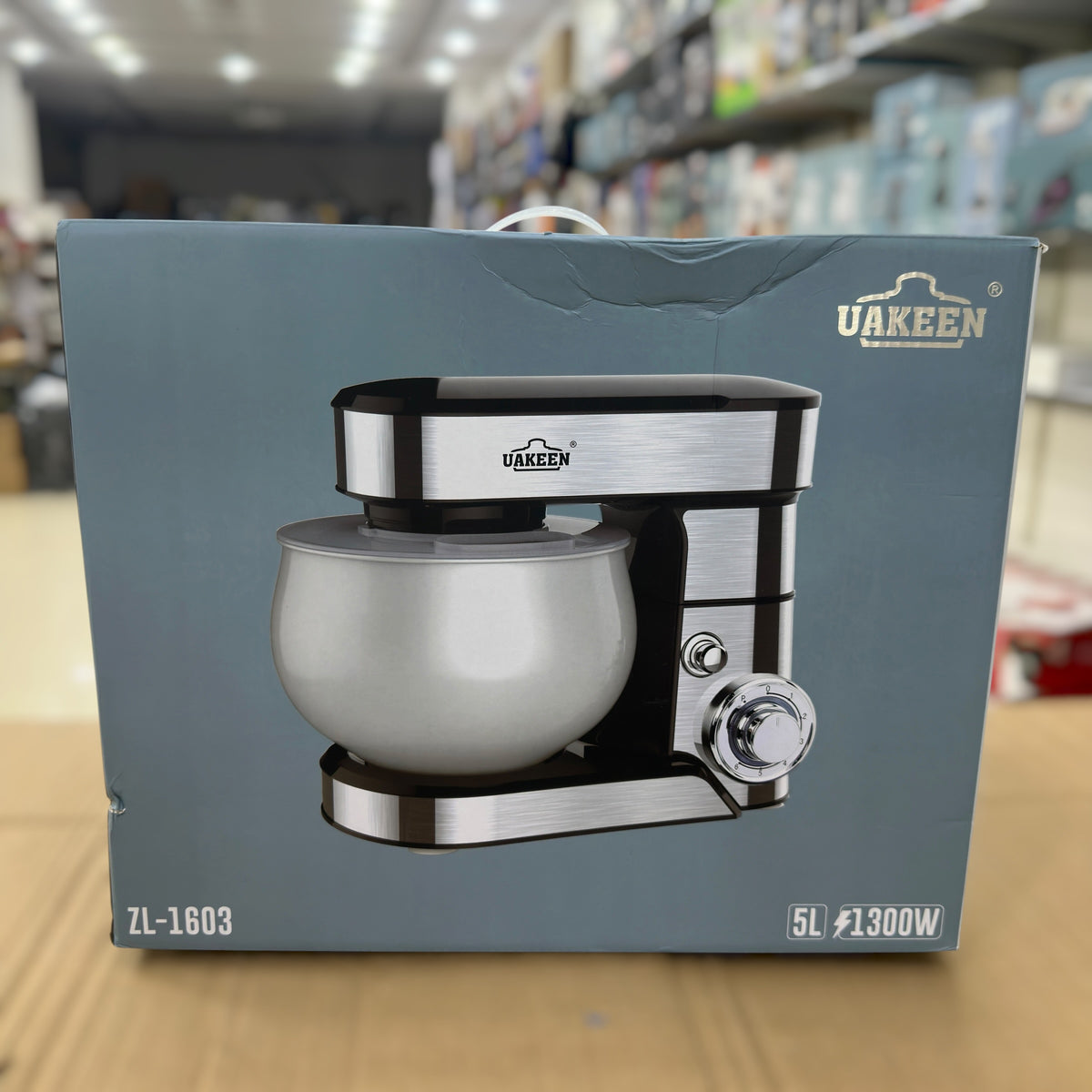 UAKEEN 5.5L Stainless Steel Stand Mixer | 1600W Professional Dough Kneader & Egg Whisk (Model ZL-1603)