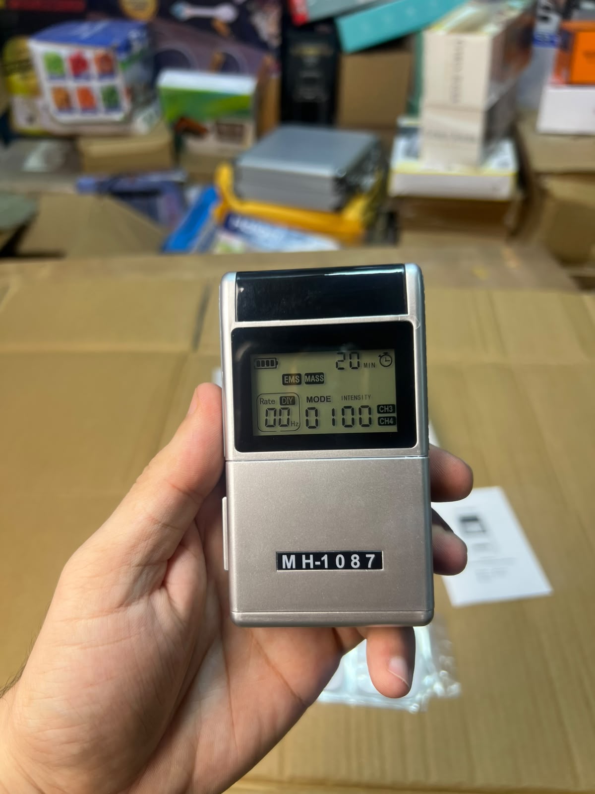 Digital TENS/EMS Muscle Stimulator MH-1007 - Dual Channel Rechargeable Pulse Massager