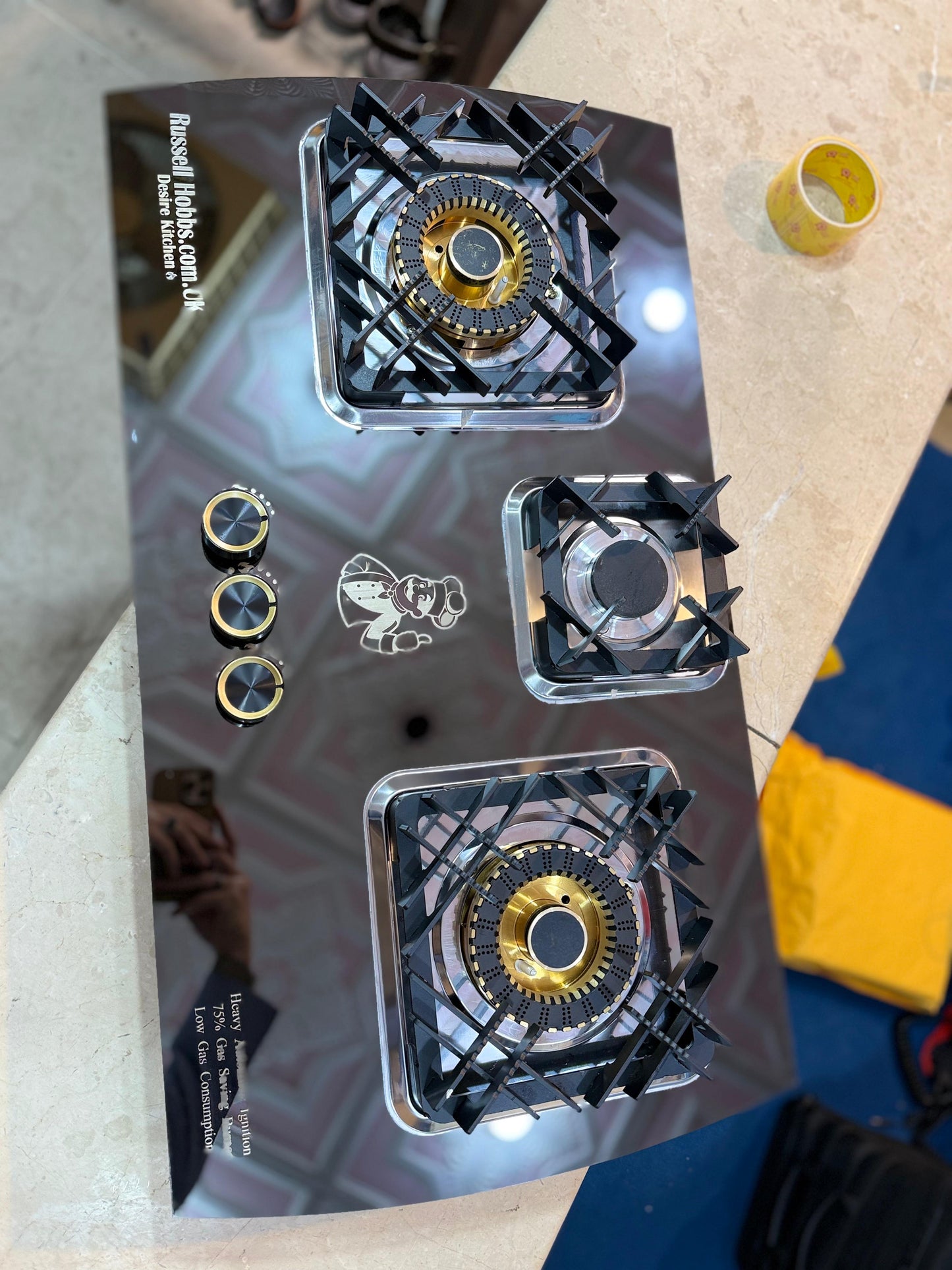 Russell Hobbs 3 burner Stainless steel Gas Stove