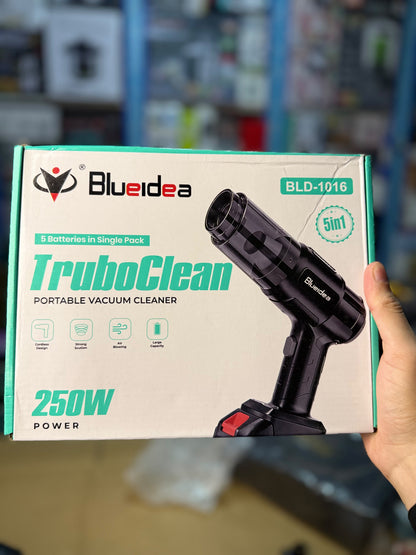 Blueidea TruboClean Portable Cordless Vacuum Cleaner 250W - Rechargeable with 6 Attachments