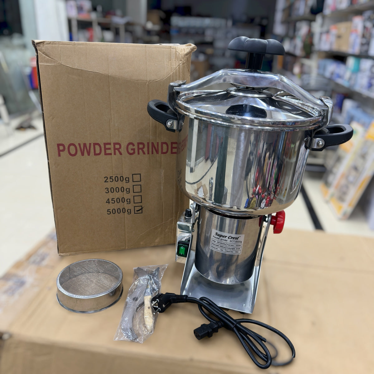 Super Crest Heavy Duty Electric Grinder Mill - Stainless Steel Spice &amp; Masala Grinder