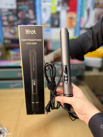 Digital Display Hair Straightener Flat Iron - Adjustable Temperature, Slim Metallic Body