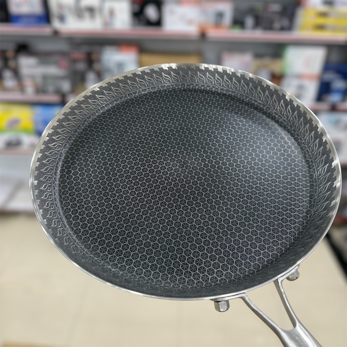 Etched Honeycomb Non-Stick Stainless Steel Frying Pan - 24cm, 26cm, 28cm, 30cm