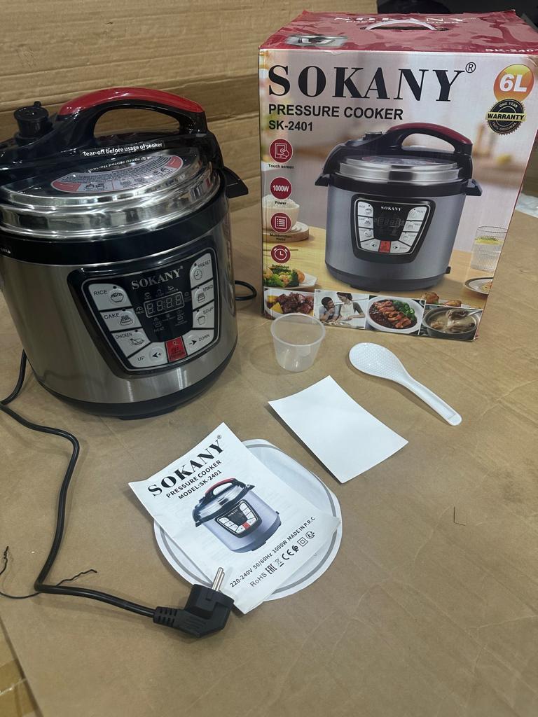 sokany  Pressure Cooker Stainless Steel Multi 6L Capacity