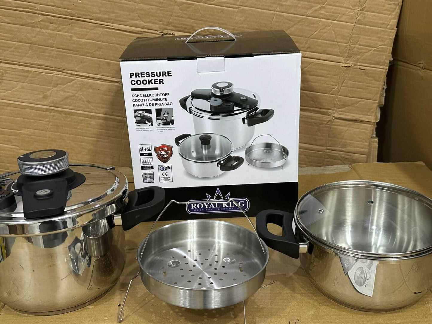 GERMANY Lot 3 in 1 ROYAL KING Pressure Cooker Top Quality